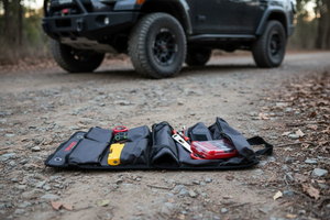 tool roll working on a truck