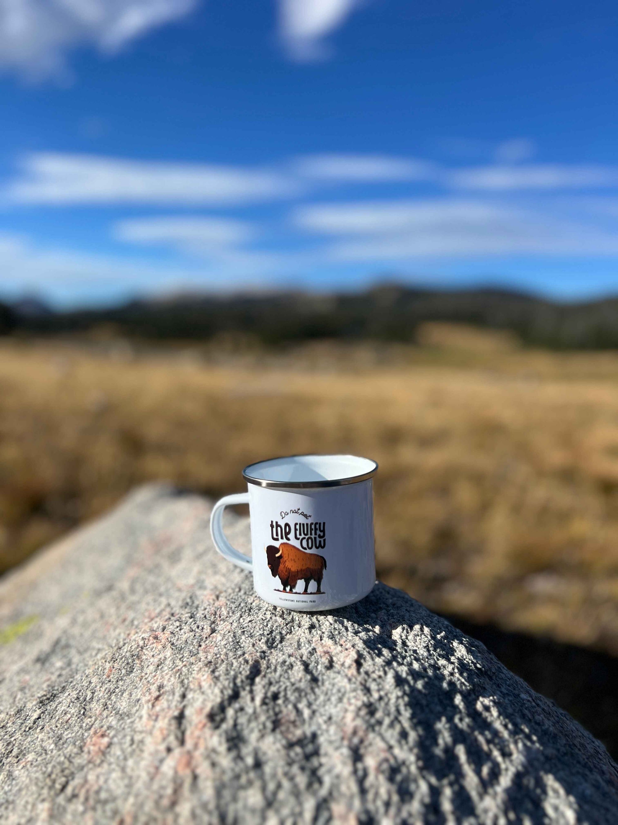 Do Not Pet the Fluffy Cow Enamel Mug