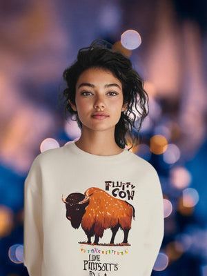 Fluffy Cow Christmas Sweatshirt